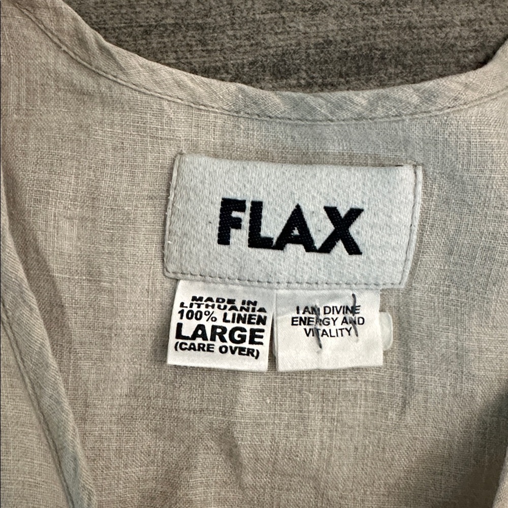 FLAX 100% Linen Tunic Size Large - Picture 3 of 3